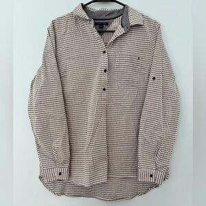 Tommy Hilfiger Womens Striped Pullover Blouse Top Blue White Size Large